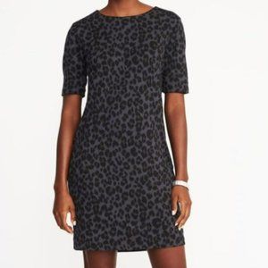 Old Navy ponte dress, dark gray leopard, size XL